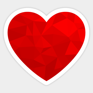 Red Geometric Heart of Love Sticker